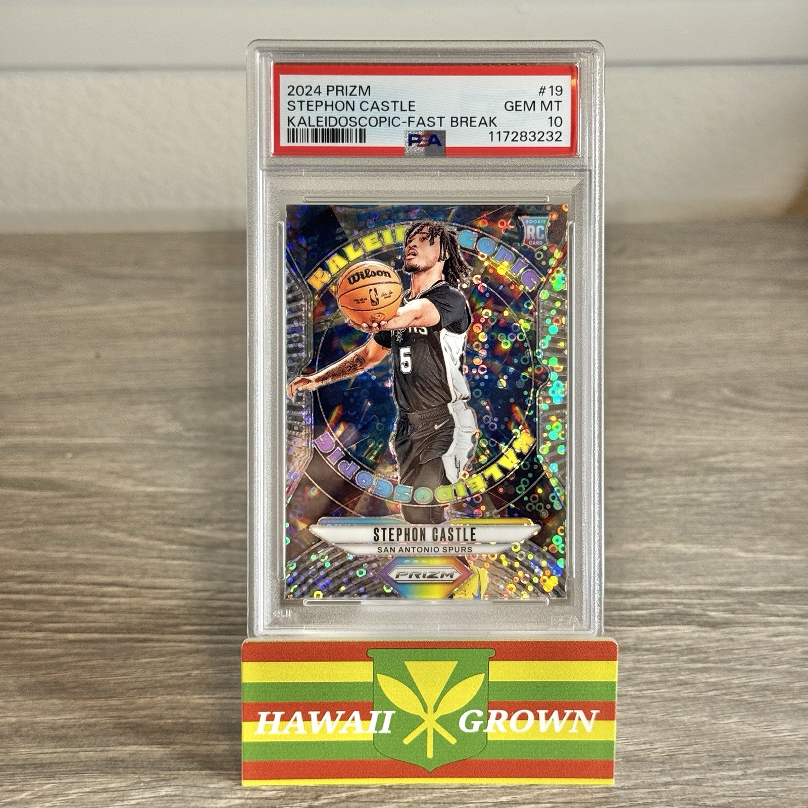 2024-25 Panini Prizm Kaleidoscopic Stephon Castle #19 Fast Break Prizm RC PSA 10