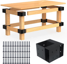 Heavy Duty Workbench Bracket Kit – Set of 4 Steel 3-Way Brackets for 4X4 and 2X4