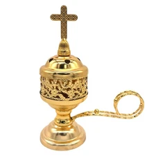 Vintage Incense Burner For Church Metal Decorative Cross Incense Holder Catholic