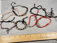 Lot Of 8 Jesus Saints Cross Bracelet Religious Christian Gift B97