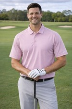 Nike mens 2XL golf polo shirt XXL Tour Performance Dri-Fit light pink