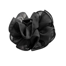 Black Large Chiffon Claw Clip Ribbon Rose Hair Bow for Women  Girls