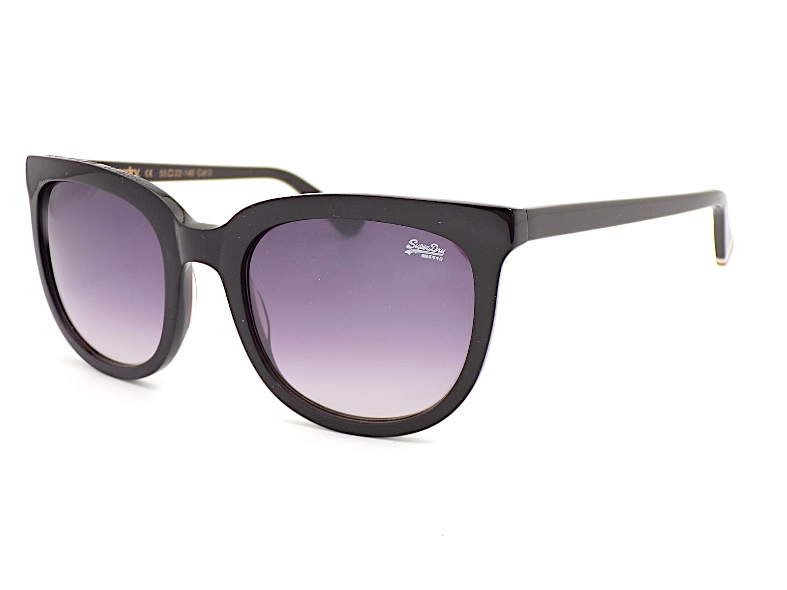 Superdry Phoenix Sunglasses Gloss Black with Purple Smoke Gradient Lenses 104