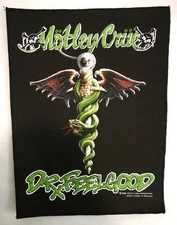 Motley Crue Back Patch Dr Feelgood Winged Snake Skull Sword - Official - VINTAGE