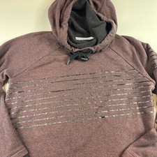 Under Armour Threadborne Women s Small Maroon Black Striped Cowl Neck Hoodie