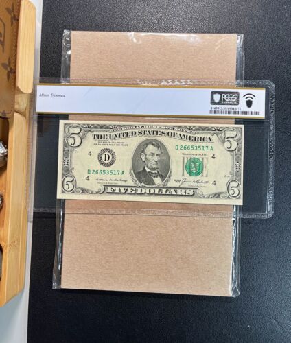 Fr. 1978-D 1985 $5 FRN CLEVELAND "WET INK TRANSFER ERROR" PCGS 55 AU - Picture 2 of 2
