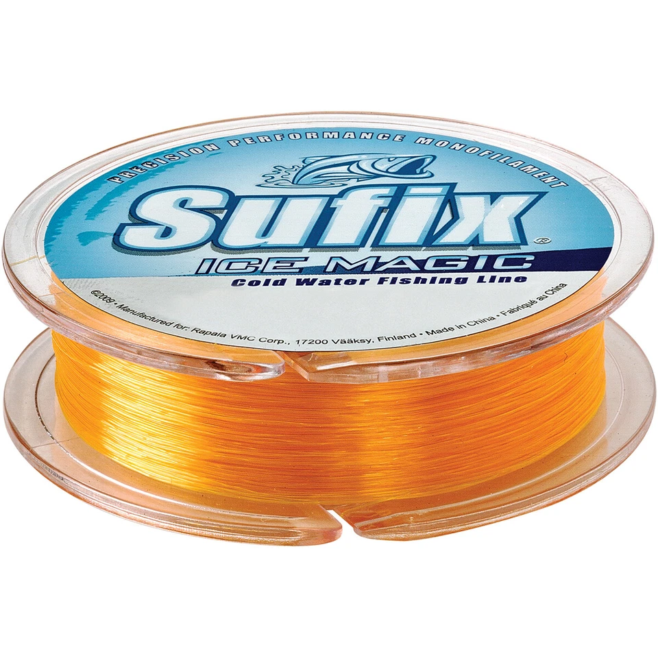 Sufix Ice Magic Monofilament Fishing Line, Neon Orange, 300 Yard Spool