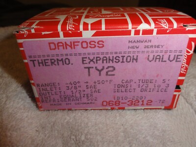 NEW (Open Box) Danfoss TY2 Refrigerant 502 Thermo. Expansion Valve 068-3212