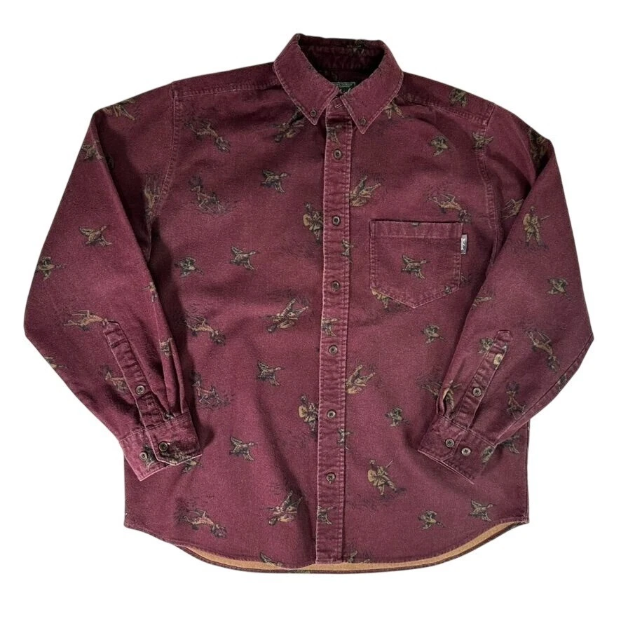 WOOLRICH Original Outdoor Clothing Hunting Graphic Flannel Button Up Shirt LARGE
Opens in a new wind