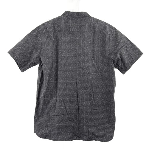 Voyager Men's Short Sleeve Stretch Woven Button Up Shirt, Large, Black - Picture 3 of 3