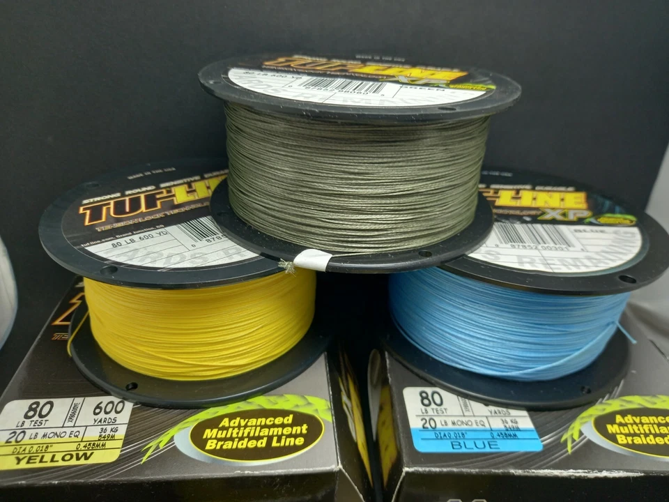 Línea de pesca trenzada multifilamento bloqueo de tensión Tuf Line XP 600yds 1 paquete elige Foto 2 de 4