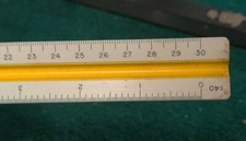 DIETZGEN 1683 BP DRAFTING ARCHITECT ENGINEER 12" inch TRIANGULAR RULER W/CASE