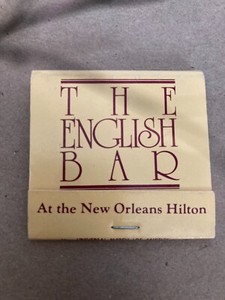 The English Bar at New Orleans Hilton Hotel Match Book