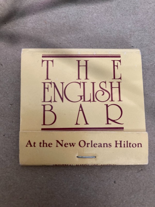 The English Bar at New Orleans Hilton Hotel Match Book