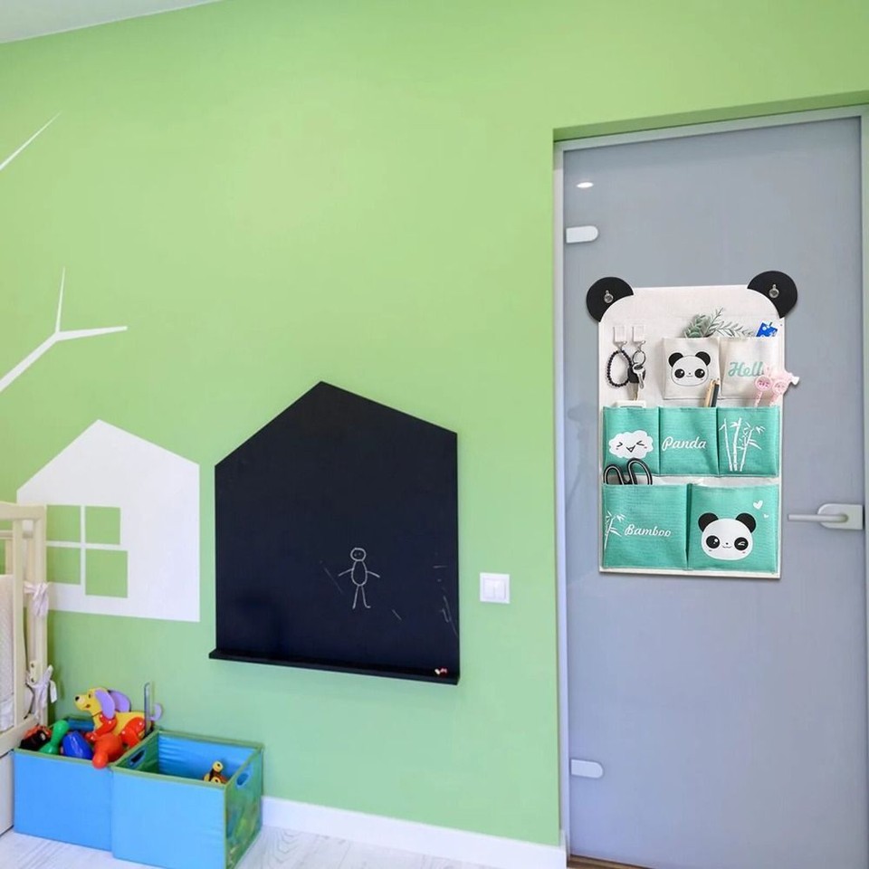 Wall Mounted Wall Hanging Storage Bag 3/7 Pockets Cloth Art Bag Closet