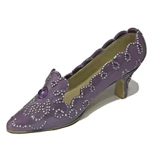 K's Collection Decorative Collectible Shoe Purple with Beaded Embellishment