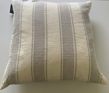 RALPH LAUREN Pillow 20" COTTON Cotton Twill Woven Stripe Feather Fill Insert NWT