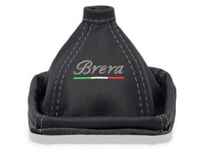SCHALTMANSCHETTE FÜR ALFA ROMEO BRERA SCHALTSACK STICKEREI FADEN GRAU Italia