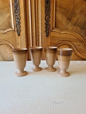 4 Mazagrans En Grès Marron Tasse Café Ancien Vintage