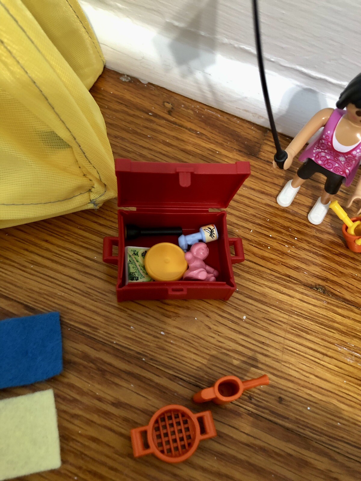PLAYMOBIL Yellow Tent CAMPING PLAY SET With Accessories.  Lot