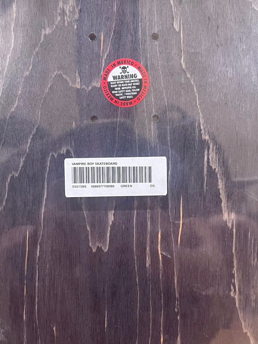 SUPREME SS21 Vampire Boy Skateboard Green 8.5” X 32.25” Brand New