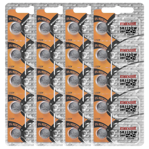 Maxell 389 SR1130W Silberoxid Uhrenbatterie (20 Batterien)