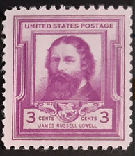 US #0866 MH 1940 Famous Americans Poet James Russell Lowell