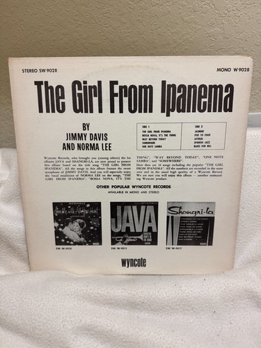 The Girl from Ipanema - Jimmy Davis/Norma Lee - LP ALBUM - USED!!! - Picture 2 of 2