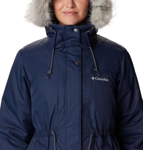 NWT Columbia Women's Suttle Mountain Mid Length Jacket Navy Size M $260 JK573 - Picture 2 of 5