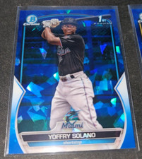 2023 Bowman Chrome Sapphire #BCP-72 Yoffry Solano Miami Marlins 1st bowman