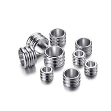 100pcs 304 Stainless Steel Column Large Hole Beads Mini 5x4mm 6.5x4.5mm 8x5mm