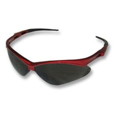 Nemesis Safety Eyewear - Smoke lens, Red frame. Patented bridge