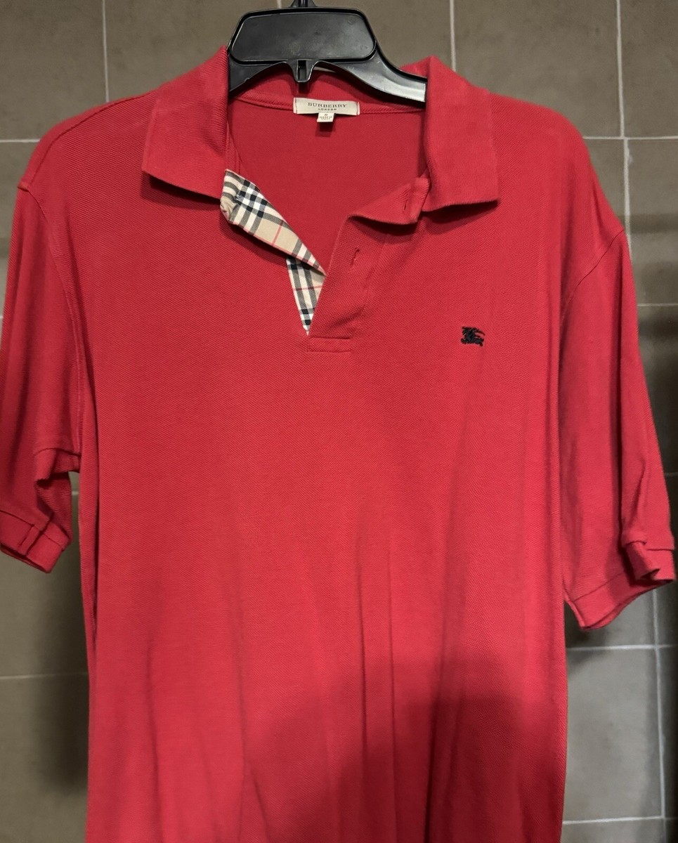 BURBERRY LONDNレッド ポロシャツ S BURBERRY レッド ポロシャツ S - メルカリ