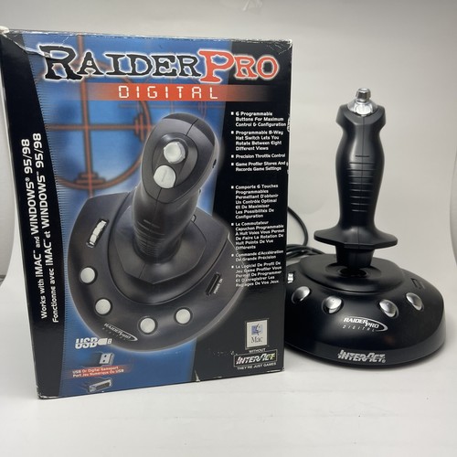 Raider Pro Joystick Flight Stick Interact Analog Windows 95/98 & Imac (TESTED)