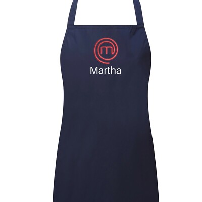 Embroidered Masterchef apron personalised pinefore bib chef kitchen gift 