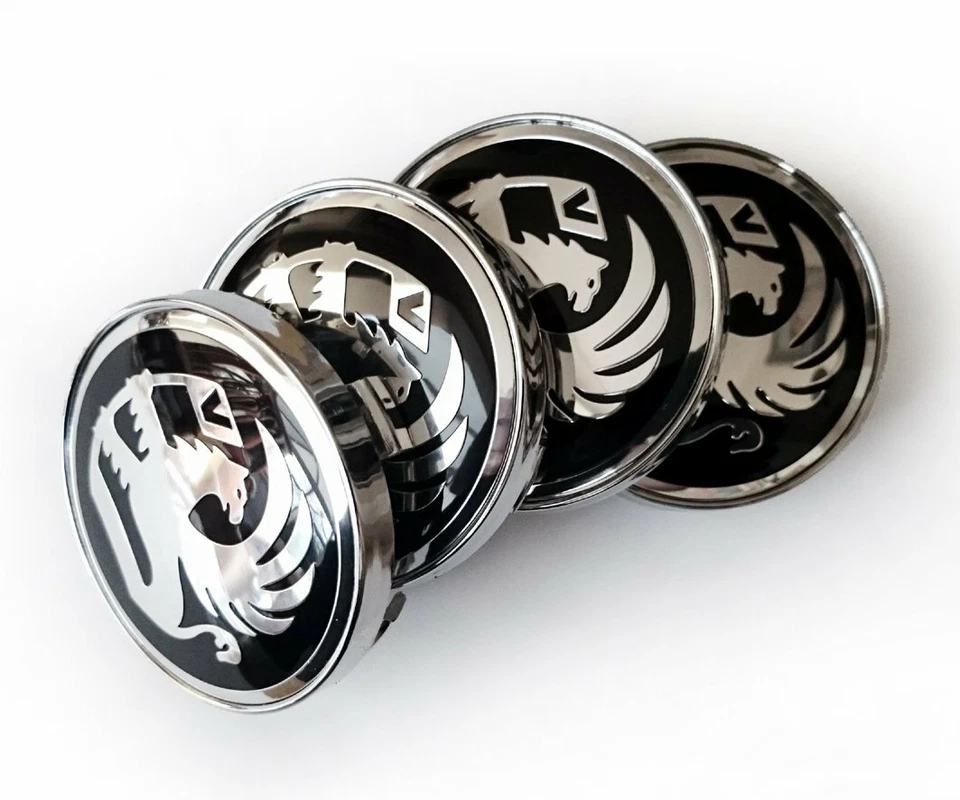 4x VAUXHALL ALLOY WHEEL CENTRE HUB CAPS BLACK-CHROME 60mm ADAM CORSA ASTRA VXR - Image 4 of 4