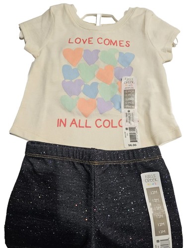 Cute Girls 12 Month Outfit 2 Piece Brand NEW With Tags Falls Creek! Great Price!