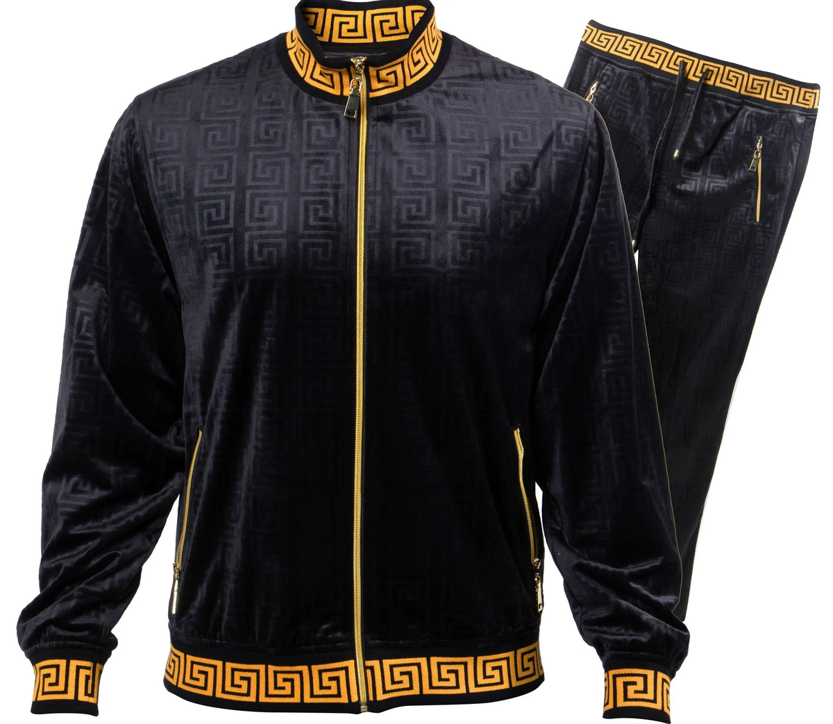 Prestige JGS-160 Jogger Set Full Zip Velour Black