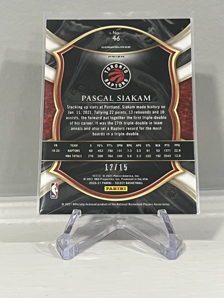 Pascal Siakam 2020-21 Select FOTL Orange /15 Prizm Pulsar SSP #46 Raptors - Image 2 of 3