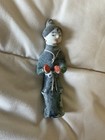 X-RARE Very Old Set of 5 Chinese Blue Glass Musicians Each Different,  Beautiful — photo 3