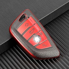 Red and Black Key Fob Cover Case For BMW 3 5 7 Series X1 X2 X3 X4 X5 X6 X7