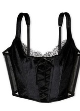 VICTORIA'S SECRET DREAM ANGELS UNLINED LACE UP CORSET BRA TOP S Boning