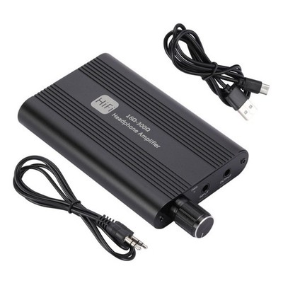 16-300Ω HIFI Headphone Amplifier Portable Earphone AMP 3.5mm w/Audio USB Cable