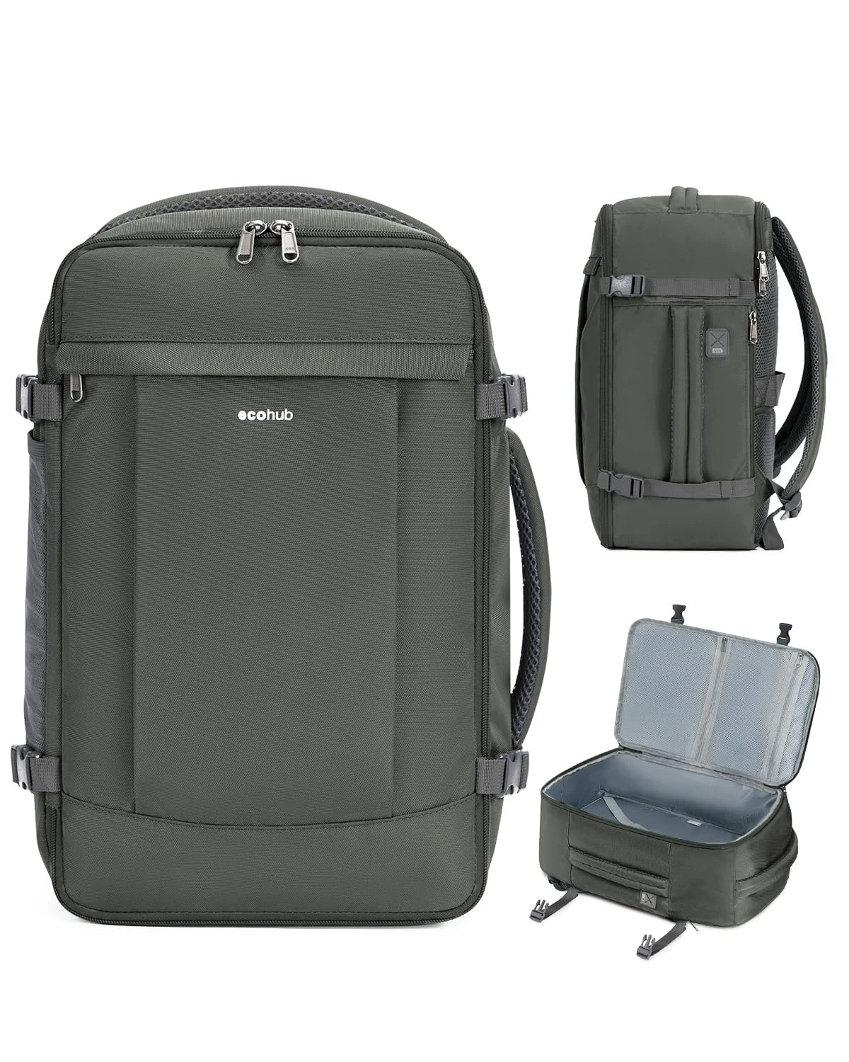 Travel Backpack for Men Women, Carry on Backpack with USB Charging Hole, Spir...