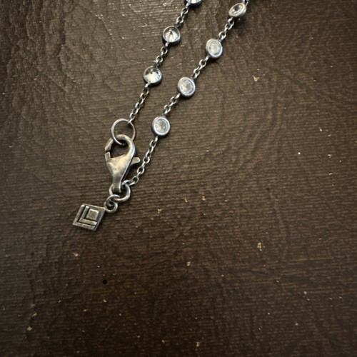 Silpada Retired 925 Sterling Silver CZ Raindrop N1962 Chain Necklace 22" - Picture 2 of 6