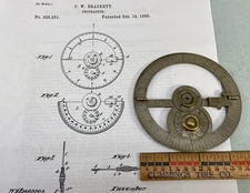 Scarce C. W. Brackett Protractor and Rolling Measure, 1885 Patent, Folding Rule