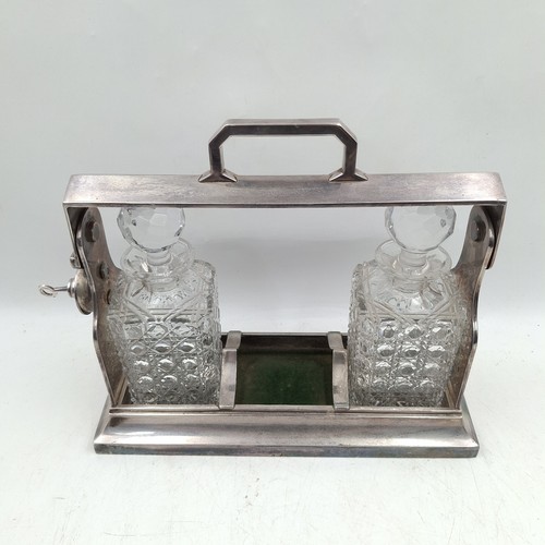 Superb Silver Plated Triple Lead Crystal Decanter Tantalus C.1910 Heavy - Picture 5 of 14