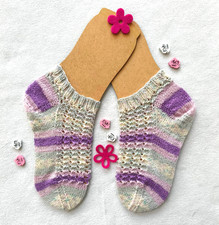 Stricksocken 5925 * 38 / 39 * Damen * Frauen * Sneaker * rosa lila * Handarbeit