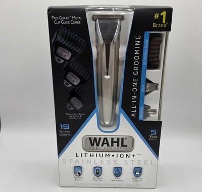 Wahl Stainless Steel Lithium-Ion All In One Grooming Trimmer Silver Brand New