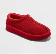Stars Above Womens Red Amira Suede Slip On Slippers Size 12 New